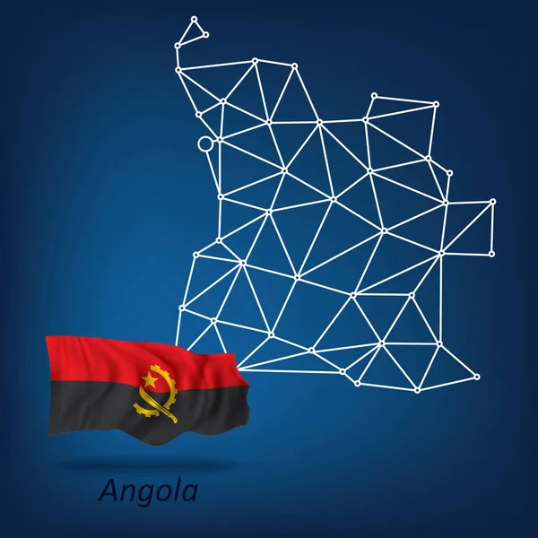 Mapa Abstracto Angola Ilustración Vectorial — Vector de stock