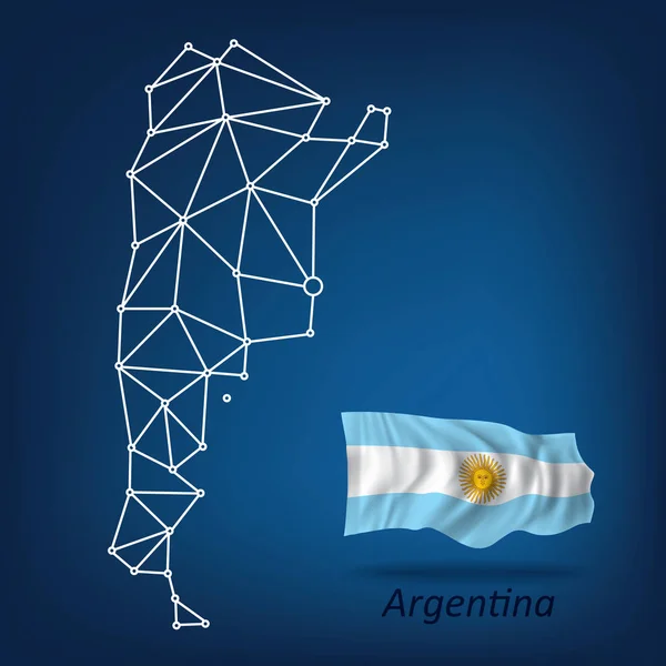 Mapa Abstracto Argentina Ilustración Vectorial — Vector de stock