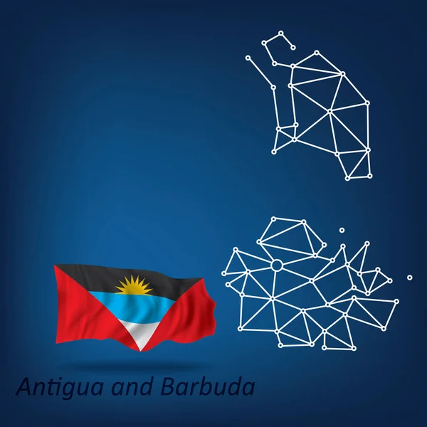 安提瓜和巴布达的抽象地图 向量例证 — 图库矢量图片