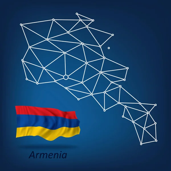 Streszczenie Mapa Armenii Ilustracja Wektorowa — Wektor stockowy
