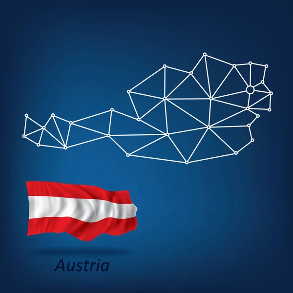 Mapa Abstrato Áustria Ilustração Vetorial — Vetor de Stock