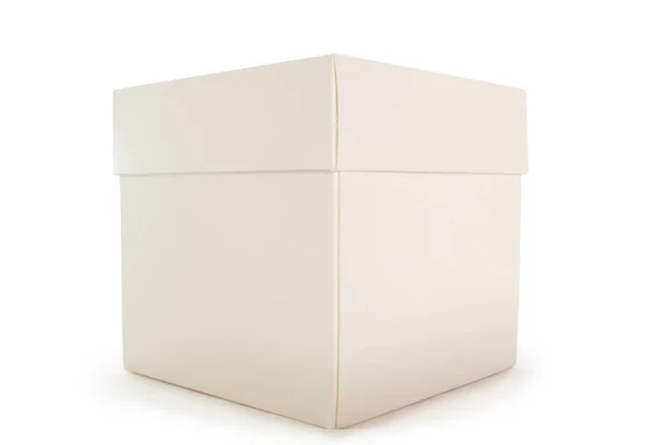 Caja Regalo Blanca Sobre Fondo Blanco — Foto de Stock