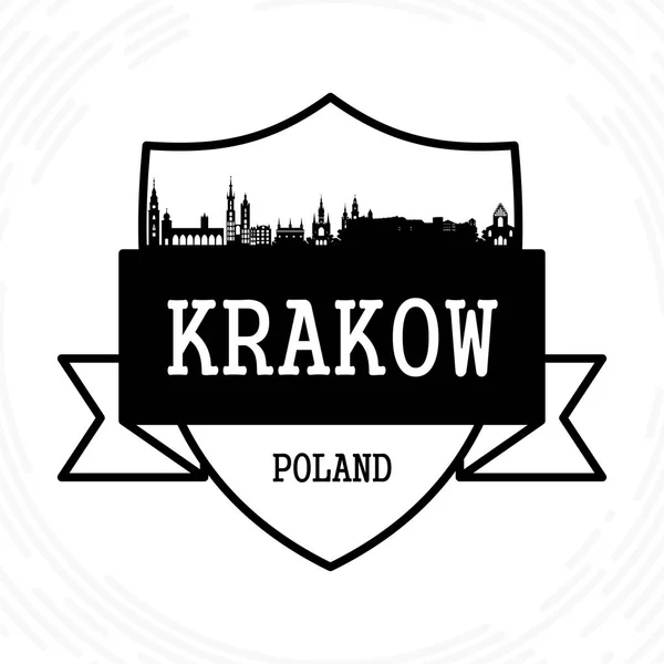 Skyline di Cracovia — Vettoriale Stock
