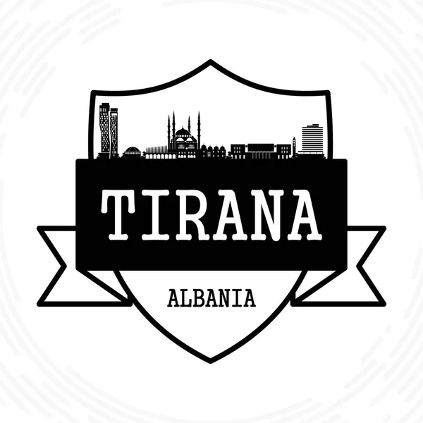 Skyline di Tirana — Vettoriale Stock