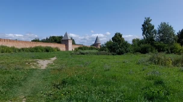 Muralha e torre da fortaleza de Smolensk, Rússia — Vídeo de Stock