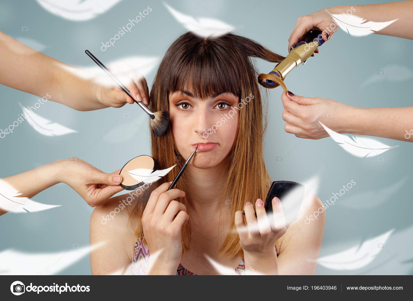 Pretty Woman At Salon With Ethereal Concept Stock Photo