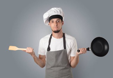 Cook mutfak aletleri ve boş duvar kağıdı