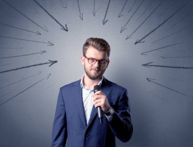 İşadamı holding mikrofon