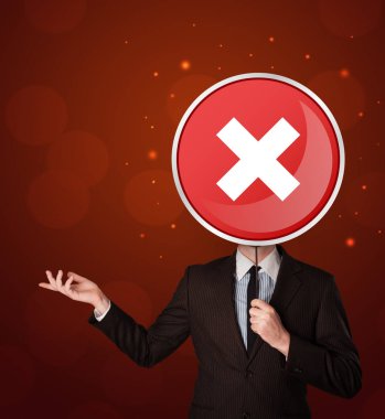 Tutan işadamı x işareti 