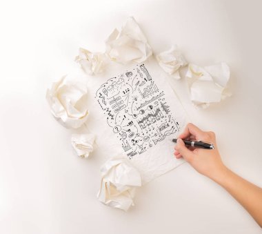 El buruşuk kağıt yazma