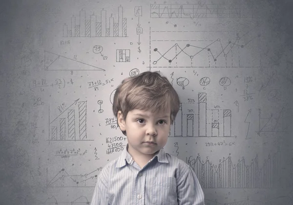 統計的概念と愛らしい小さな子供 — ストック写真