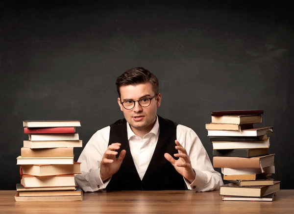 Teacher with books — Stock Photo, Image