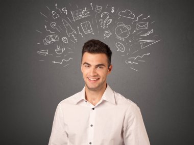 İşadamı ile sosyal simgeler