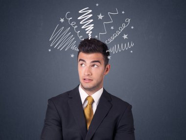 İşadamı karalamalar ile 