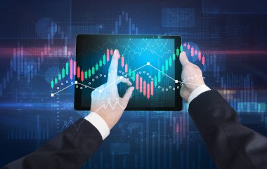 El tutma tablet küresel raporları ve borsa değişim kavramı ile