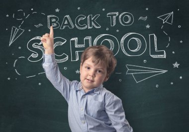 Geri okul kavramı ile sevimli çocuk