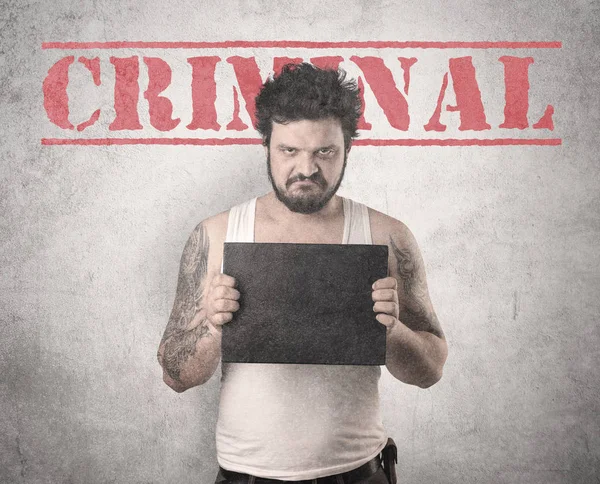 Caught gangster in jail — Stock Photo, Image