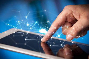 Tablet bulut kavramı ile dokunmadan parmak