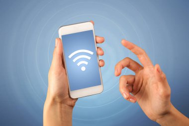 Akıllı telefon tutan bir kadın.