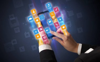 Smartphone ile açısal app simgeleri kullanarak ele