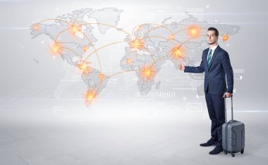 İş gezisi harita ile olacak iş adamı