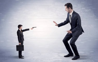 Dev işadamı çekim küçük iş adamı