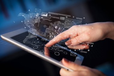 Tablet grafiklerle dokunmadan parmak