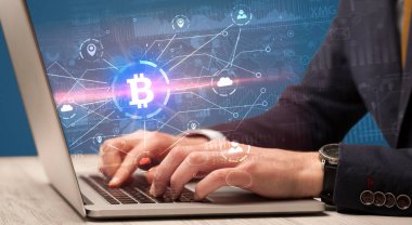 Küresel bitcoin Döviz Kuru kavram kontrol el