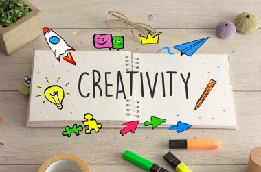 Yerdeki defter ve ofis aletleri