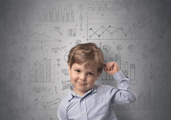 Adorable niño pequeño con concepto estadístico —  Fotos de Stock