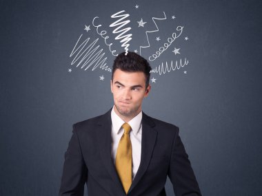 İşadamı karalamalar ile 