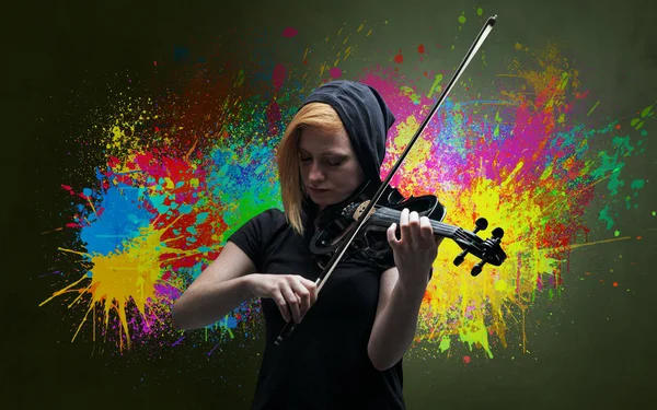 Compositor con splotch y su violín — Foto de Stock