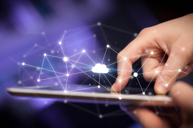 Tablet bulut kavramı ile dokunmadan parmak