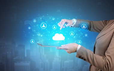 Bulut ve bağlantı kavramı bir Tablet