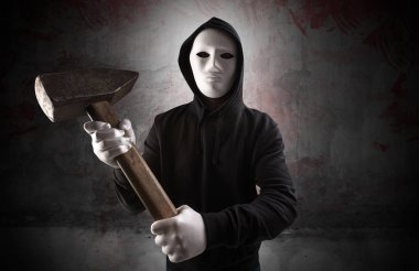 Bir boş kanlı Oda kavramı silahlı katil