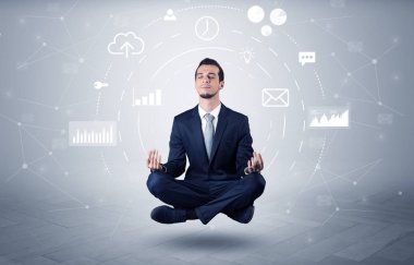 Veri dolaşımı kavramı ile işadamı havalanır