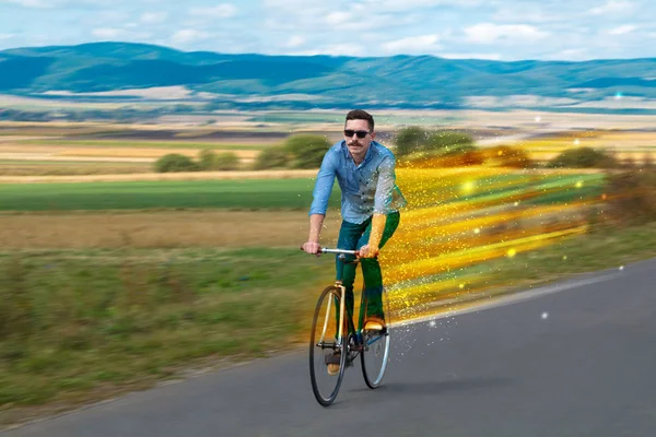 Jonge fietsten in de natuur — Stockfoto