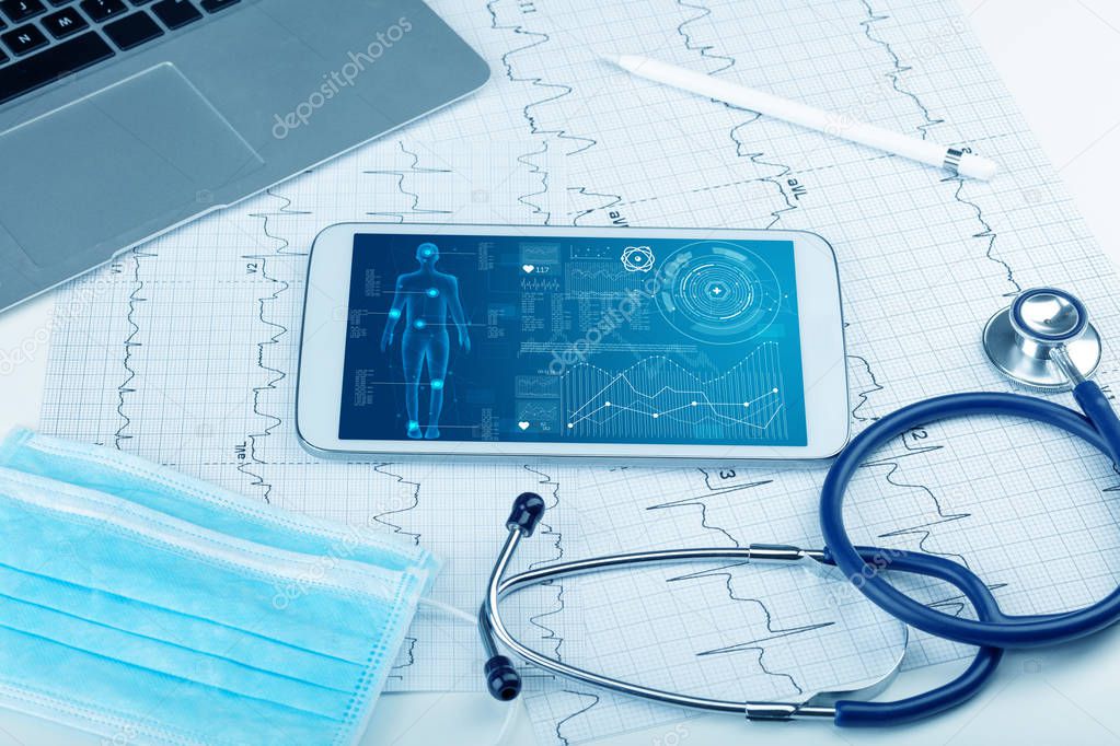 Medical full body screening software on tablet