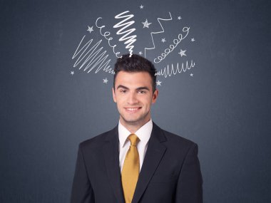 İşadamı karalamalar ile 