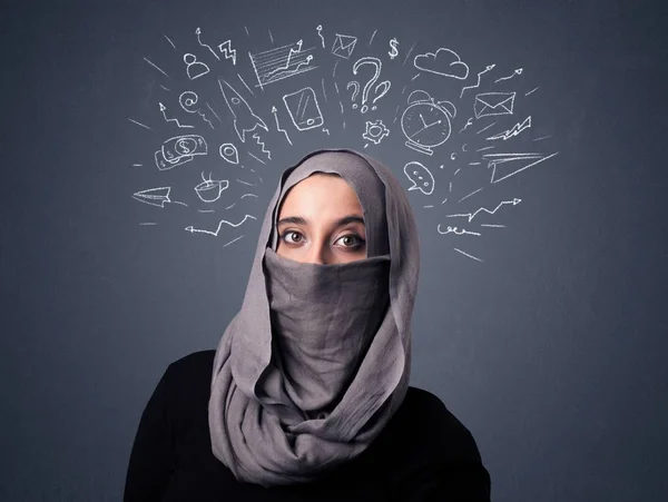 Muslim woman wearing niqab — Stock Photo, Image