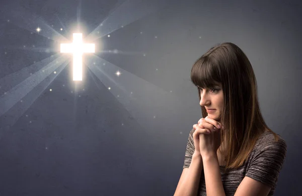 Young girl praying concept — Stock Photo, Image