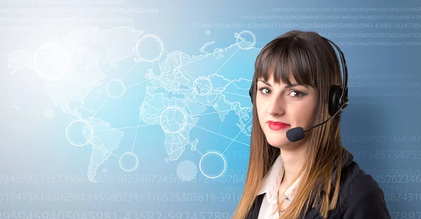 Female telemarketer concept — Stock Photo, Image