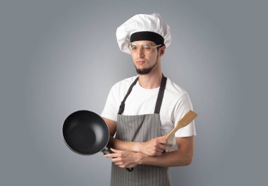 Cook mutfak aletleri ve boş duvar kağıdı