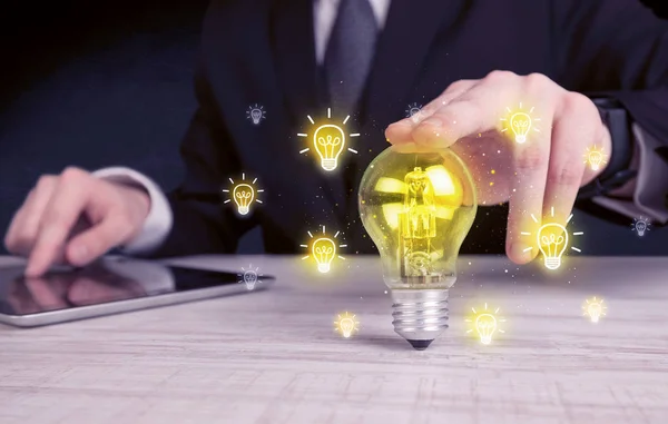 Businessman has a bright idea concept — Stock Photo, Image