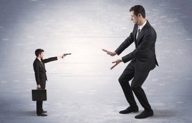 Dev işadamı çekim küçük iş adamı