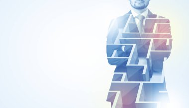 Ayakta ve labirent ile düşünme işadamı