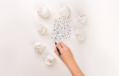 El buruşuk kağıt yazma