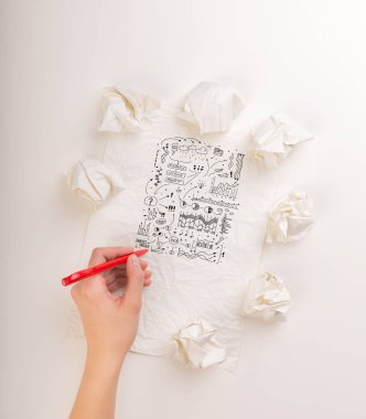 El buruşuk kağıt yazma