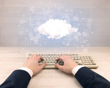 Zarif işadamı el ile bağlı yazarak kavramı postaları 