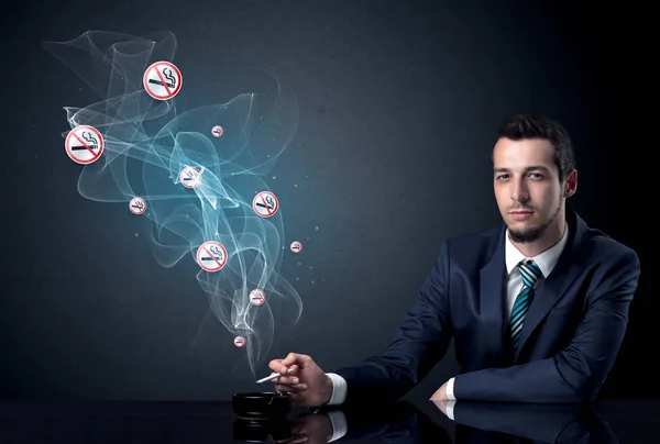 Businessman smoking concept — Stock Photo, Image